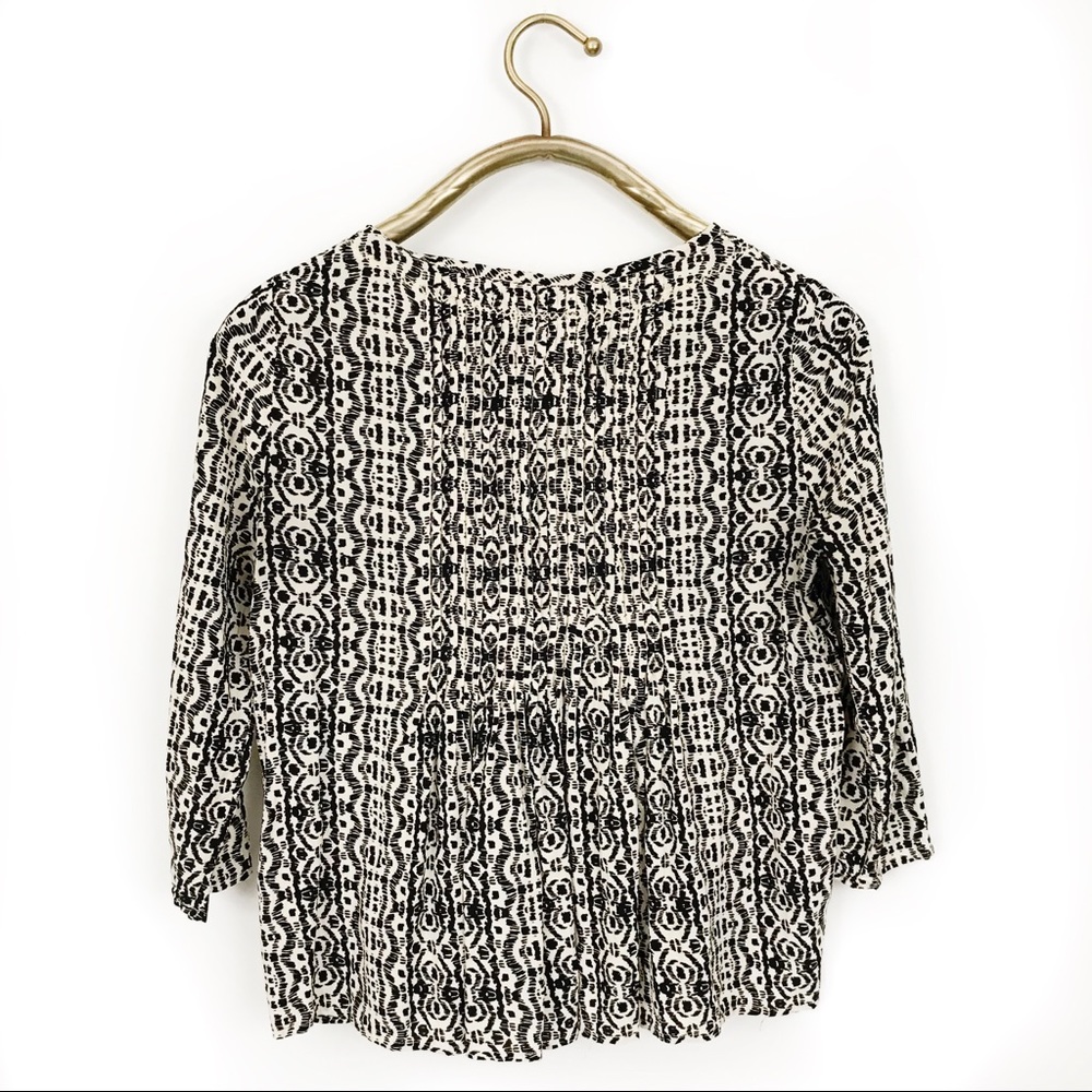 Anthropologie Vanessa Virginia print pleated top - Picture 4 of 7